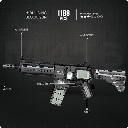 M416 AR - Block Ops (1100+ Pieces, Battery Powered)